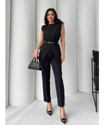 Vatkalı Ceket Pantolon İkili Takım