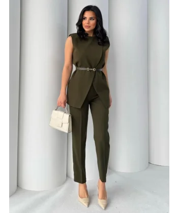 Vatkalı Ceket Pantolon İkili Takım