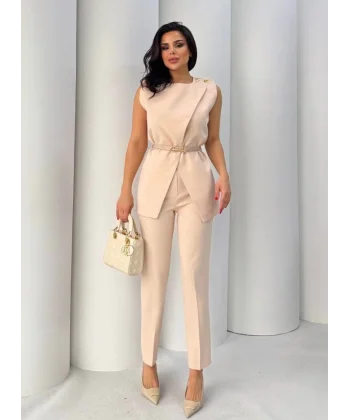 Vatkalı Ceket Pantolon İkili Takım