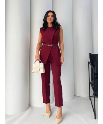 Vatkalı Ceket Pantolon İkili Takım