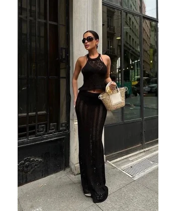 Wendy Kroşe Crop Takım 9841