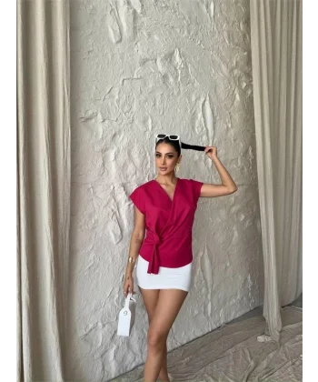 YANDAN BAĞAA DETAYI KOUZ BUZ  Fuşya