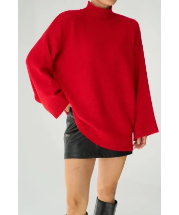 Yarım Balıkçı Uzun Kazak  Kırmızı