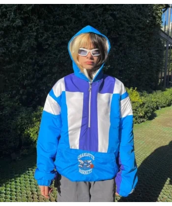 Yarım Fermuarlı İçi Astarlı Mont - Mavi