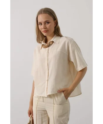 Yarım Kol Gömlek - Taş