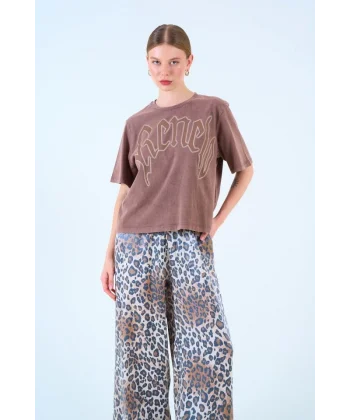 Yazılı Tshirt  KAHVE