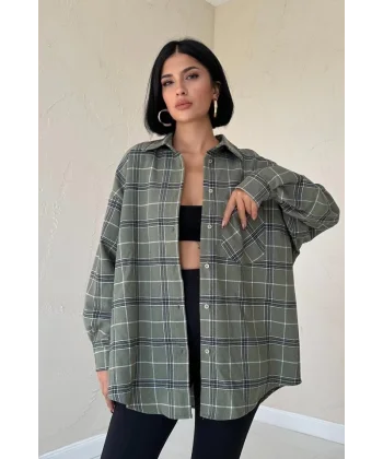 Yeşil Ekose Desenli Gömlek
