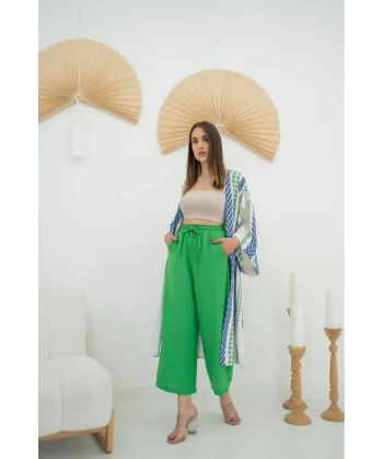 Yeşil Keten Pantolon