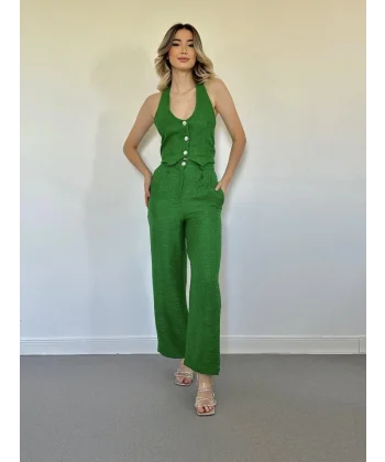 Yeşil Yelek Ve Pantolon Takım