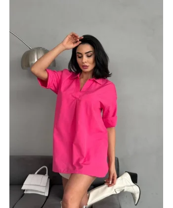 Yırtmaç Detaylı Tunik Gömlek