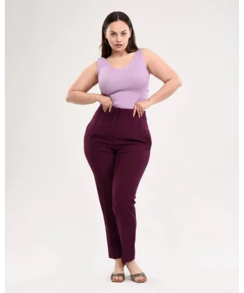 Yüksek Bel Battal Pantolon