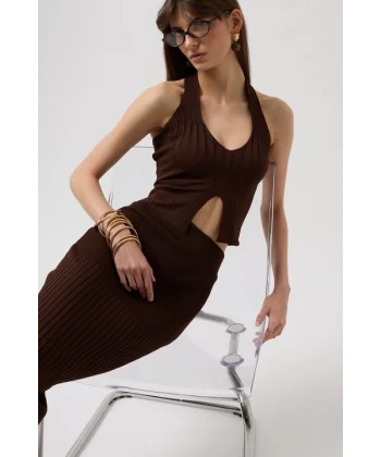 Yüksek Bel Dokulu Etek