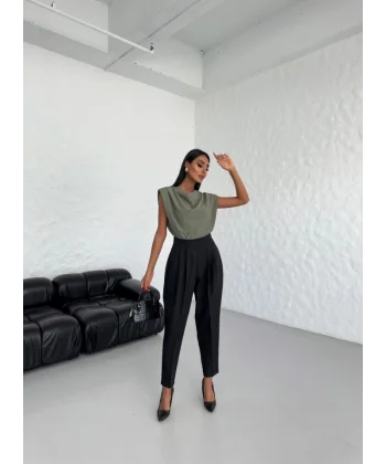 Yüksek Bel Mom Kesi̇m Double Pantolon