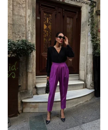 Yüksek Bel Mom Kesi̇m Double Pantolon