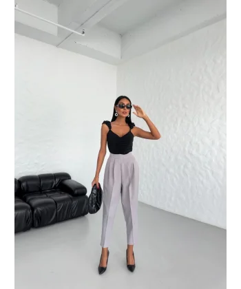 Yüksek Bel Mom Kesi̇m Double Pantolon