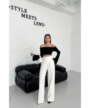 Yüksek Bel Pensli̇ Palazzo Pantolon