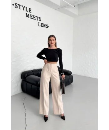 Yüksek Bel Pensli̇ Palazzo Pantolon