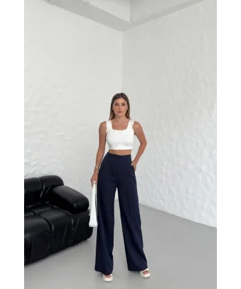 Yüksek Bel Pensli̇ Palazzo Pantolon