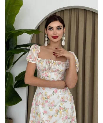 Zeze Balon Kol Elbise