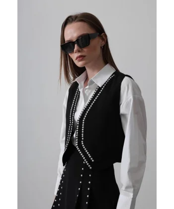 Zımbalı Yelek  iyah