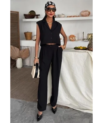 Zoe Crop Yelek Takım 9744-08