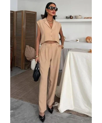 Zoe Crop Yelek Takım 9744-08