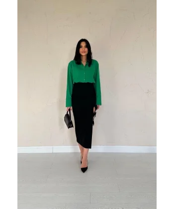 Zümrüt Poplin Gömlek