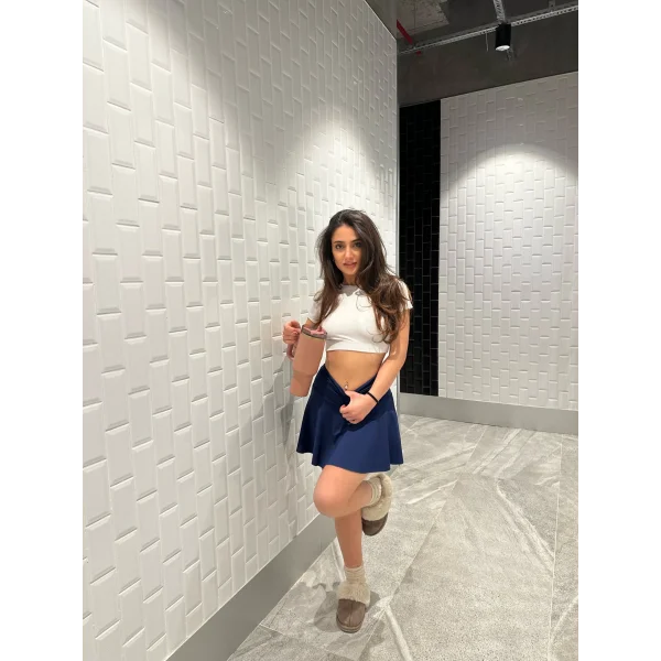 Lacivert Scuba Şort Etek