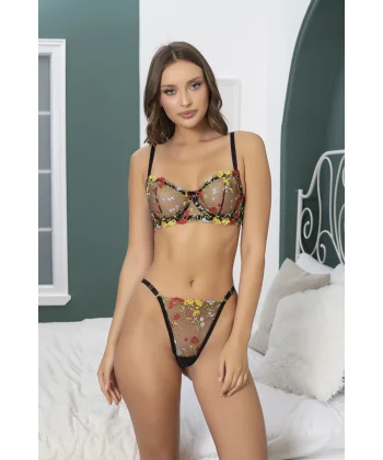 Sierra Brode Takım - Çiçek İşlemeli