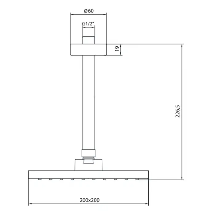 AR Dicle Duş Başlığı - Tavandan (102145083)