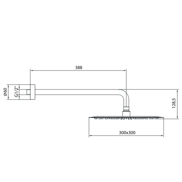AR Efes Plus Duş Başlığı - Duvardan - 388 mm (102145092)