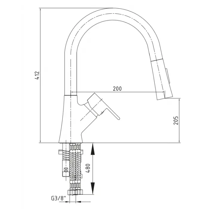 AR Liona Sp. Eviye Bataryası 200 mm - Mat Siyah