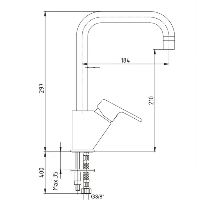 AR Lunetta Eviye Bataryası 184 mm - Krom