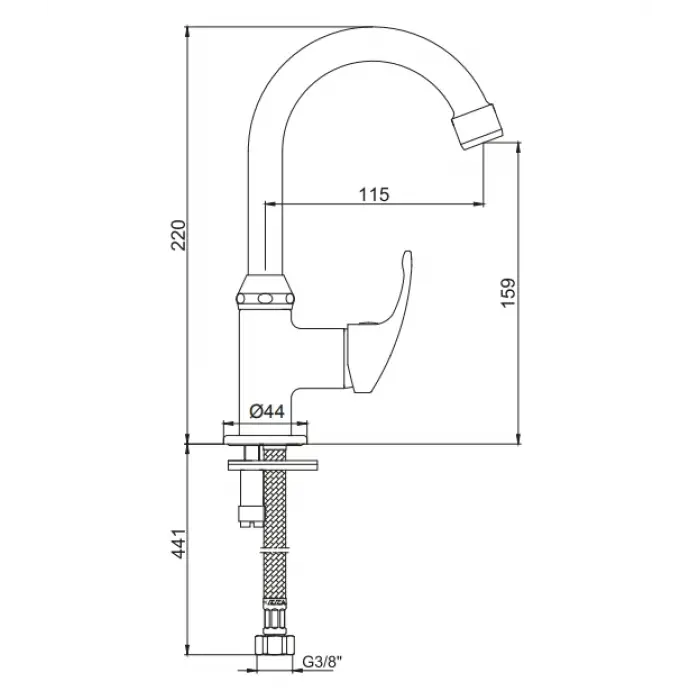 AR Tek Eviye Musluğu - 115 mm
