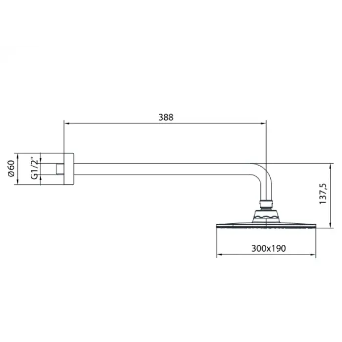AR Troya Duş Başlığı - Duvardan (103545093)