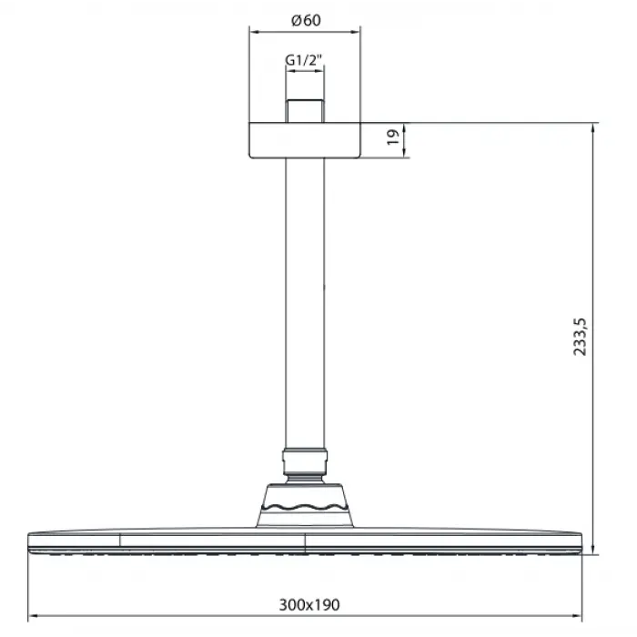 AR Troya Duş Başlığı - Tavandan (103545094)