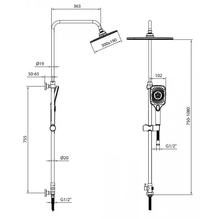 AR Troya Duş Kolonu - 175 cm PVC Spiralli (103558053)
