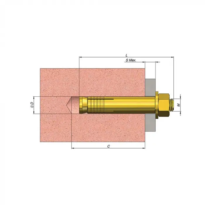 Borulu Dübel - M8 x 75 mm