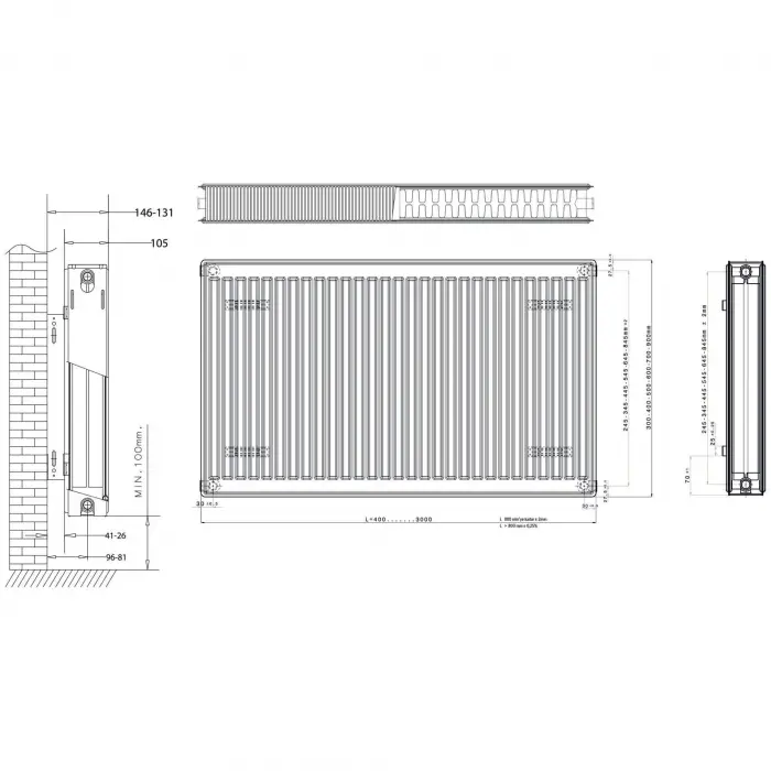 Daikin Panel Radyatör (22 TIP) PKKP - 400 x 1000