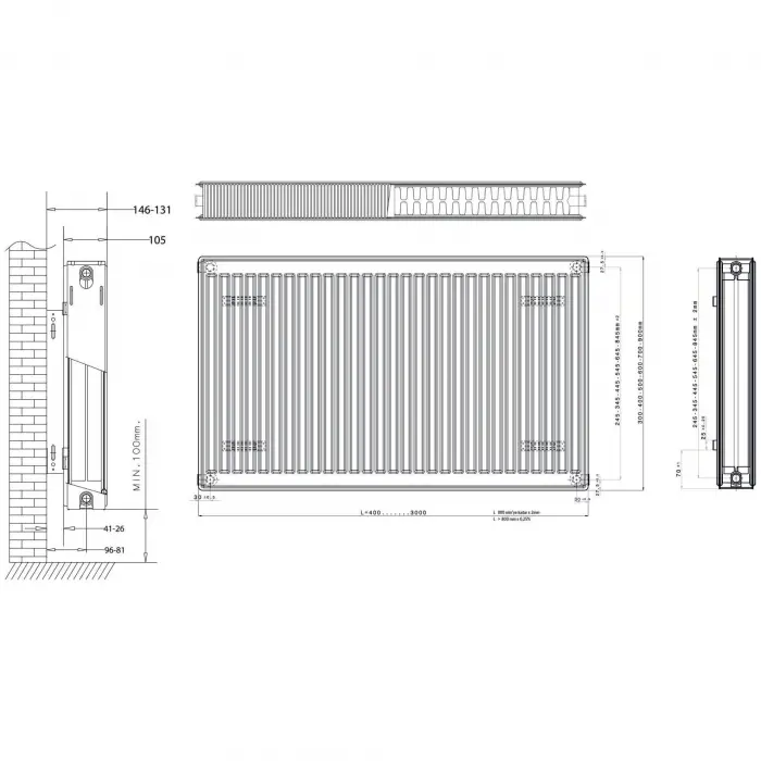 Daikin Panel Radyatör (22 TIP) PKKP - 400 x 1200