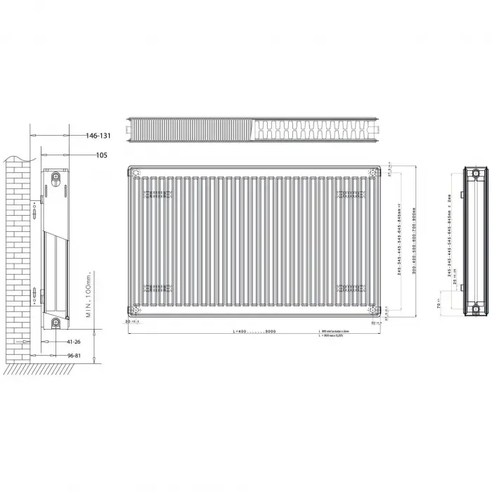 Daikin Panel Radyatör (22 TIP) PKKP - 400 x 1300