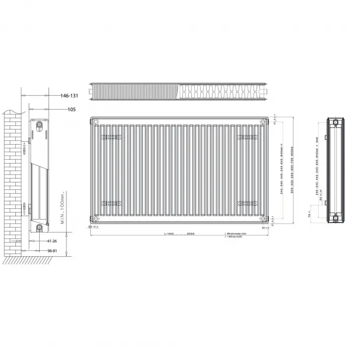 Daikin Panel Radyatör (22 TIP) PKKP - 400 x 1500