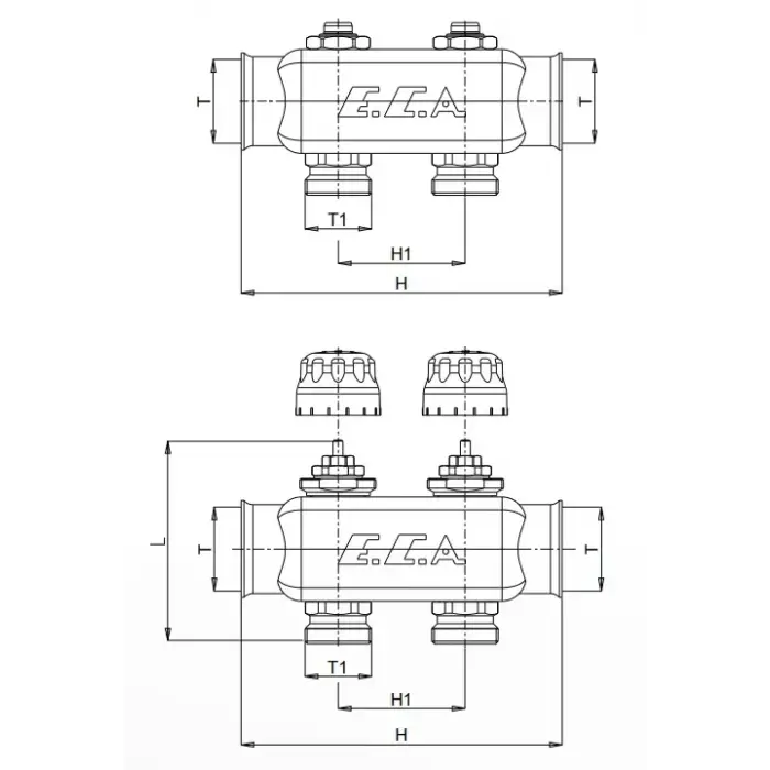 ECA Allen Anahtarlı Paslanmaz Kollektör Seti - 8 Çıkışlı