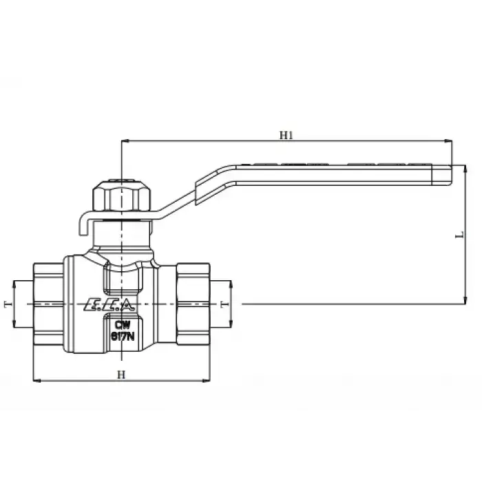 ECA Endüstriyel Tip Küresel Vana (Dişi) PN40 - 1/2