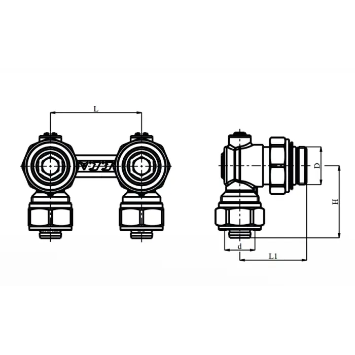 ECA H-Valf, Küresel, Tornavida Kontrollü Köşe Tip (V.2) - 1/2” x Ø16x2