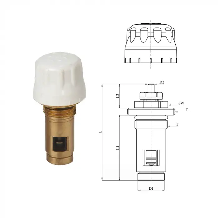 ECA İç Kompakt Ventil, İçten Contalı - 41,3 mm.