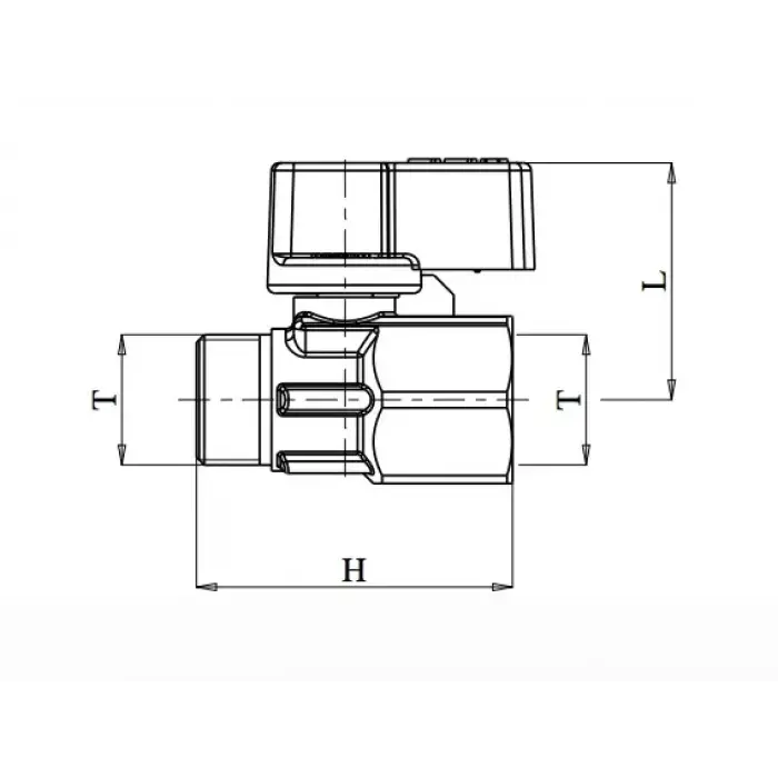 ECA Mini Küresel Vana (Mavi) İç/Dış Vida - 1/2