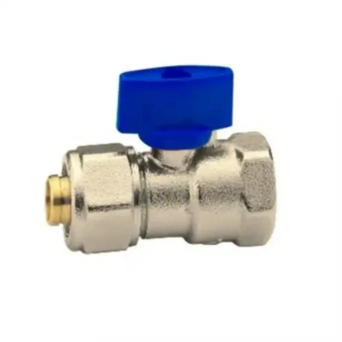ECA Mini Küresel Vana, PEX Hortum Uçlu (Mavi) - 1/2 x Ø16x2