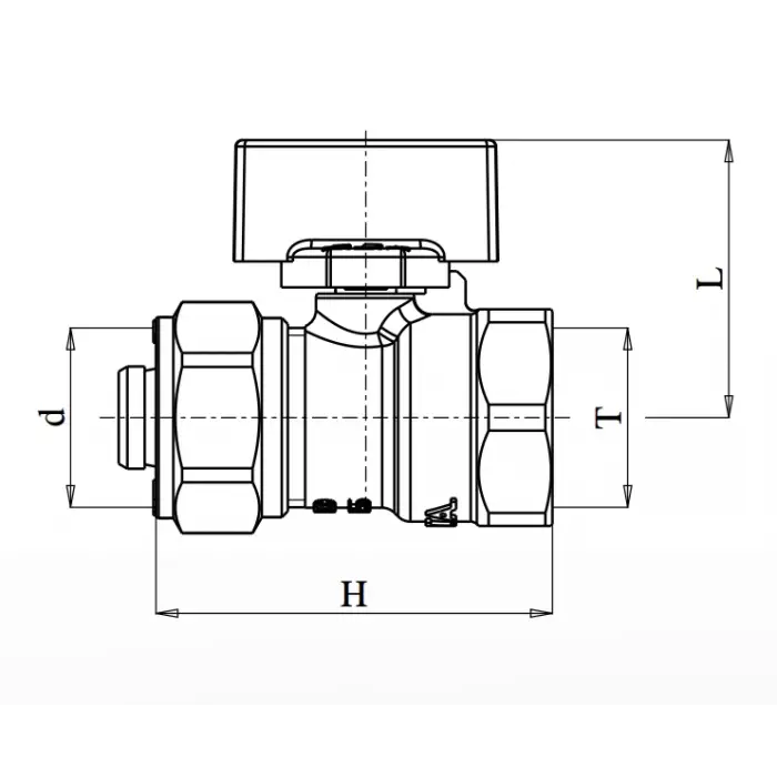 ECA Mini Küresel Vana, PEX Hortum Uçlu (Mavi) - 1/2 x Ø16x2
