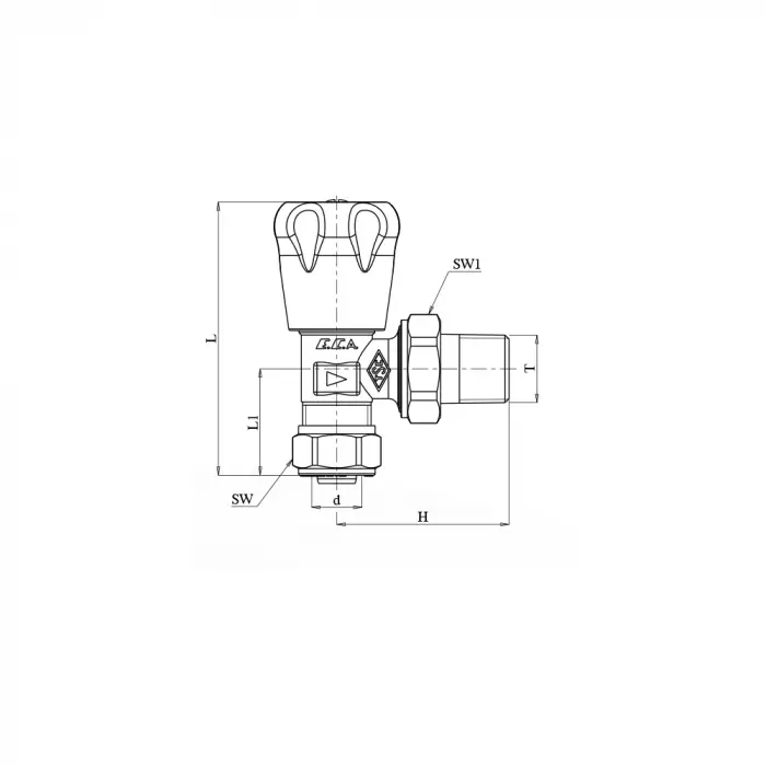 ECA RV2 Radyatör Vanası (Beyaz) PEX Köşe Tip - Ø16x2